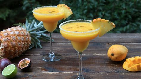 Tropical Frozen Margaritas Mango Pineapple And Passion