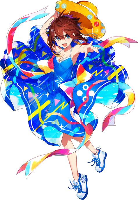 the big imageboard tbib 1girl d absurdres arm up bangs bare arms bare shoulders blue dress