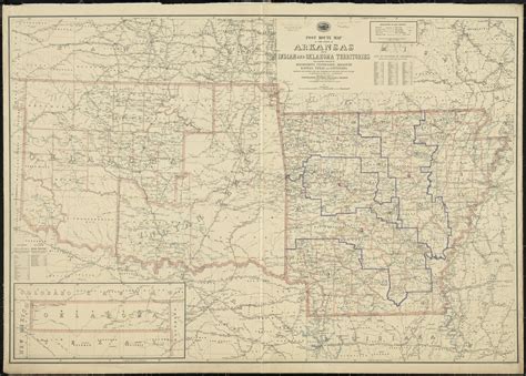 Post Route Map Of The State Of Arkansas And Of Indian And