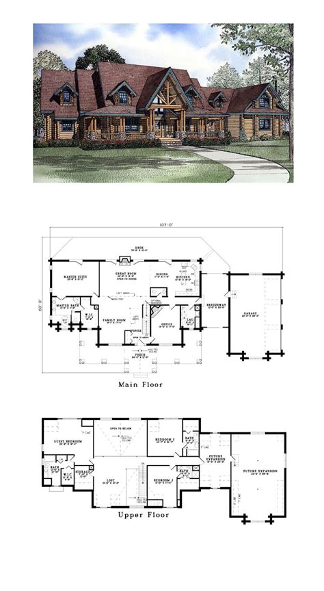 Log House Plan 61155 Total Living Area 4885 Sq Ft 4 Bedrooms And