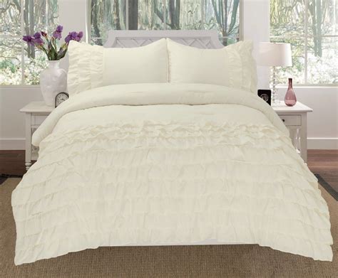 Empire Home 3 Piece Katy Pleated Ruffled Comforter Set Queen Size