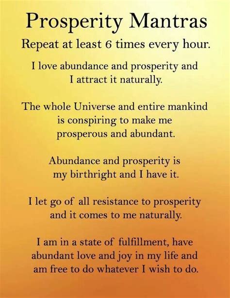 Prosperity Mantras Affirmations Law Of Attraction Affirmations