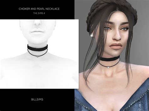 Choker And Pearl Necklace Ts4 New Mesh All Lods B I L L S I M S