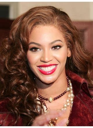 Beyonce Knowles Elegant Asian Style Human Hair Long Wavy Glueless