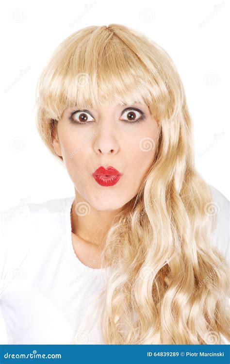 Attractive Shocked Blonde Woman Stock Image Image Of People