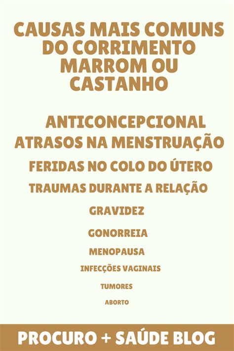 Causas Do Corrimento Marrom Procuro Saúde