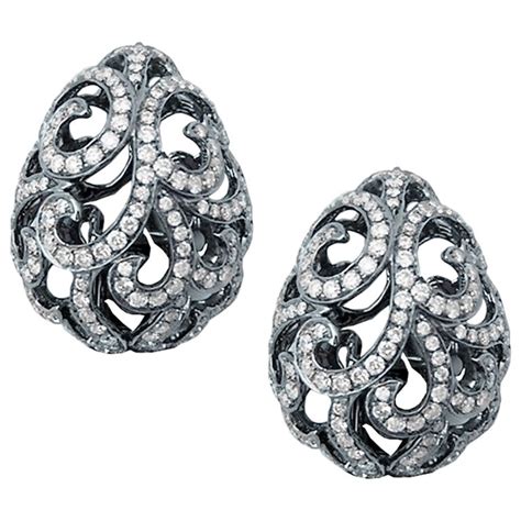 Fei Liu Rose Quartz Diamond 18 Karat Rose Gold Asymmetric Stud Earrings