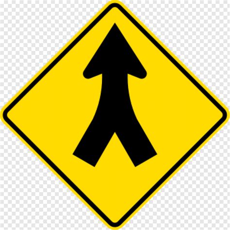 Road Sign Merging Traffic Left And Right Svg Hd Png Download