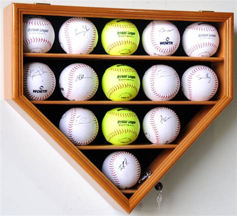 This shelf holds 14 balls and is made of all . DC5026o. | Softball decorations, Display case, Softball ...