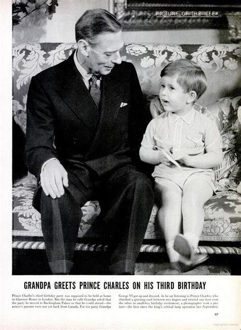 Prince Charles And His Grandfather King George Prince Charles Young