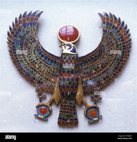 Pectoral Jewel From Treasure Of Tutankhamun Showing Falcon Headed God