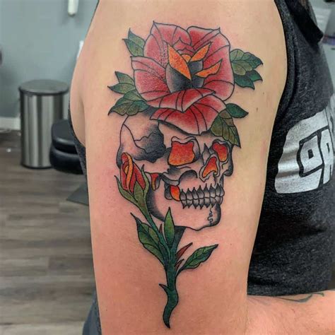 Top 81 Best Skull And Rose Tattoo Ideas 2020