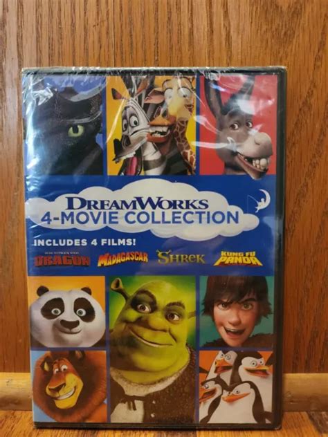 Dreamworks 4 Movie Collection Dvd 2015 4 Disc Set Shrek Kung Fu