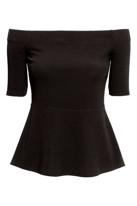 Off The Shoulder Top Black Sale Handm Us