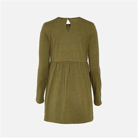 Missguided Maternity Long Sleeve Smock Top Khaki Missguided