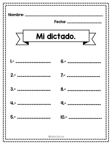 Plantilla Para Dictado Lecto Escritura Educacion Primaria Clase De