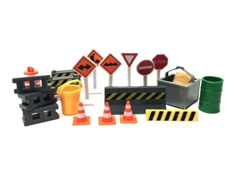 Toy Construction Accessories Signs Cones Barricades Piece Lot Ebay