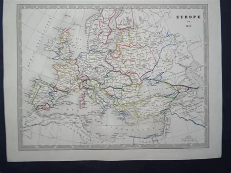 Antique Map Of 15th Century Europe By Auguste Henri Dufour C1860 3864