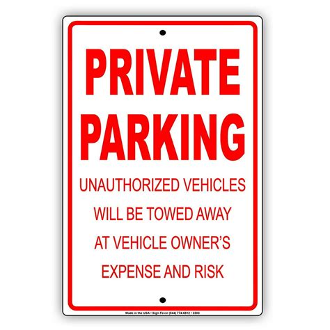 Private Parking Unauthorized Vehicles Will Be Towed Away At Vehicle