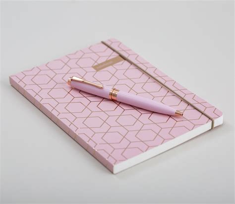 Pink Notebook And Pen Set By Matilda Myres Tangible Stationery