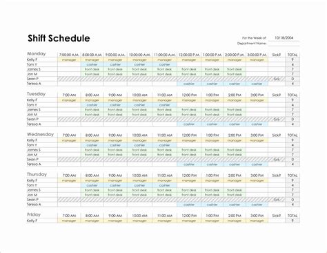 Excel Monthly Work Schedule Template Free Letter Templates