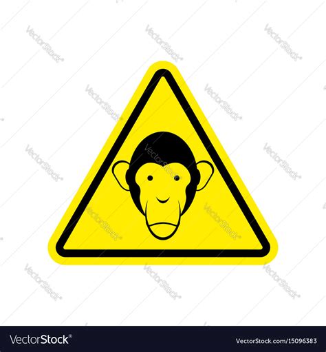 Monkey Warning Sign Yellow Primacy Of Hazard Vector Image