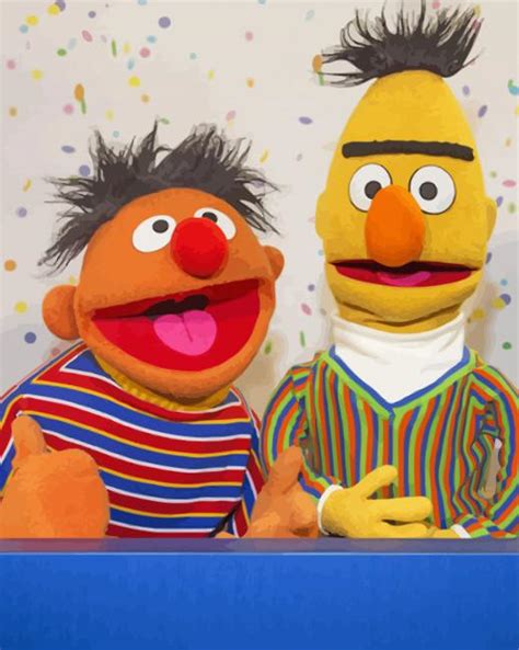 Bert And Ernie Sesame Street Paint By Numbers Painting By Numbers