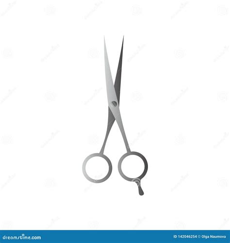 Barber Scissors With Sharp Ends Isolated On White Background Stock