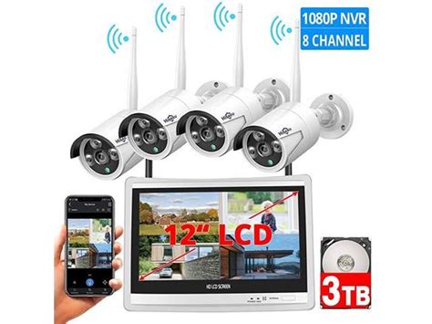 CH Expandable All In One With LCD Monitor Wireless Security Camera System Home Business CH