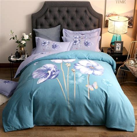 Transform the look of your bedroom by updating possibly the most important furniture in the space, letting you create a grand feel or a serene retreat. White Green and Purple Lotus and Butterfly Print Rustic ...