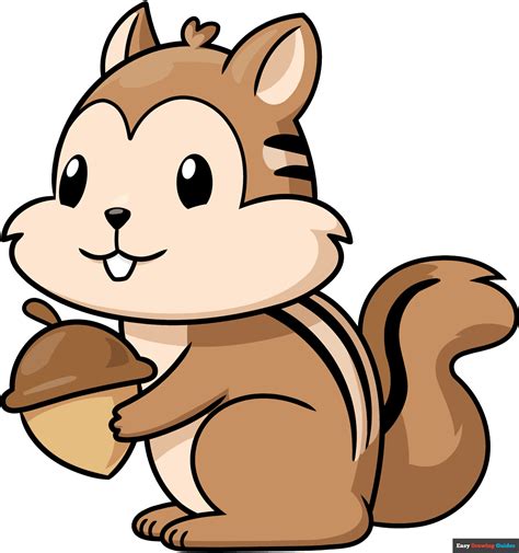 How To Draw An Easy Cartoon Chipmunk Really Easy Drawing Tutorial