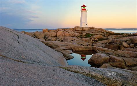 Canada Rock Beach Sunset Lighthouse 2018 Bing Preview