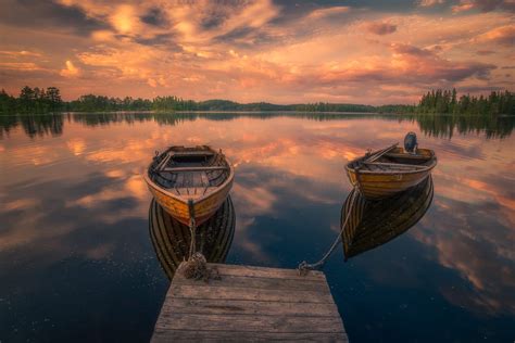 Wallpaper Boats Lake Reflection Free Pictures On Fonwall