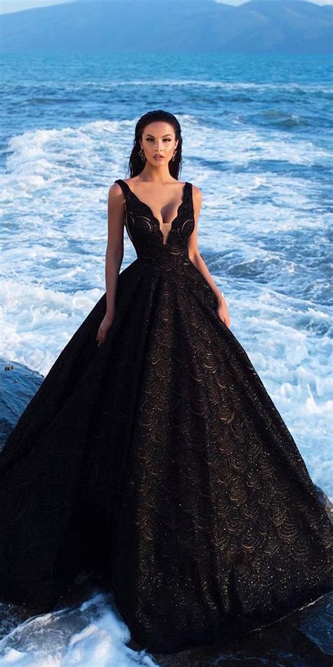 Black ball gown wedding dresses sweetheart strapless sweep train custom made top rated seller. 33 Beautiful Black Wedding Dresses That Will Strike Your ...