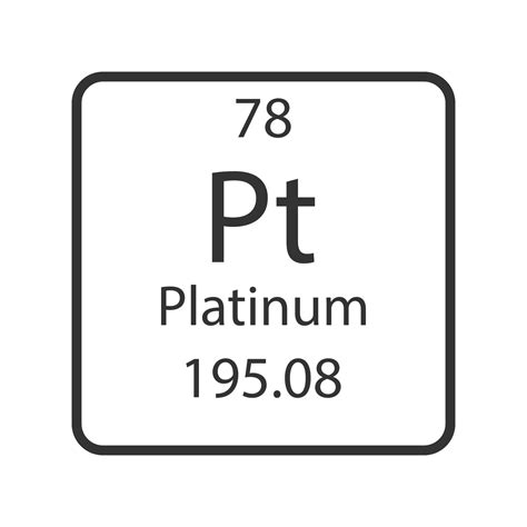 Símbolo De Platino Elemento Químico De La Tabla Periódica Ilustración Vectorial 10420871