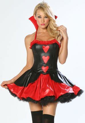 Queen Of Hearts Womens Sexy Fairy Tale Costume Lingerie Outfits