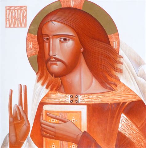 Jesus Christ Hand Painted Icon Christian Orthodox Ukrainian Icon Wall Religious Icon