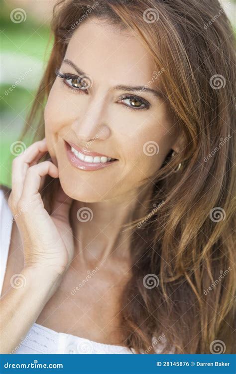 Portrait Of A Beautiful Middle Aged Woman Stock Photo Image Of