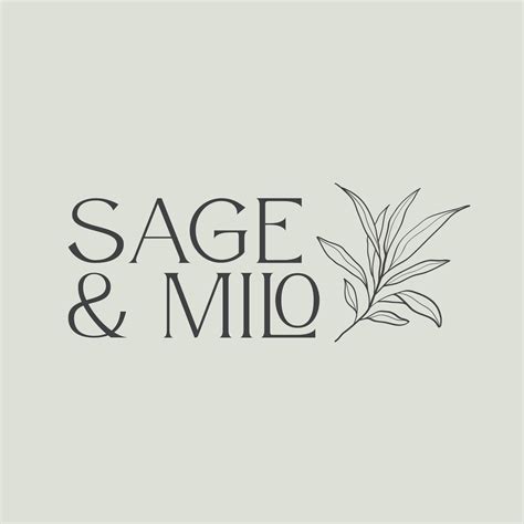 Botanical Sage Logo Leaf Logo Apothecary Logo Tea Logo Etsy