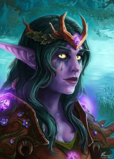 Commission For MissForestwhisper Of Her Char Aleriah Warcraft Art Elf Art Night Elf