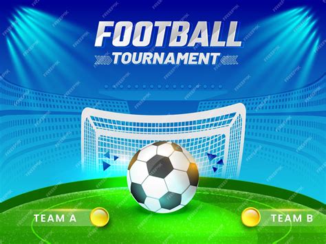Premium Vector Football Tournament Concept With 3d Soccer Ball