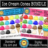 Ice Cream Cones Digital Moveable Clip Art By Deeder Do Designs Tpt