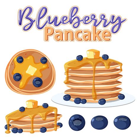Blueberry Pancakes Vector Art Icons And Graphics For Free Download