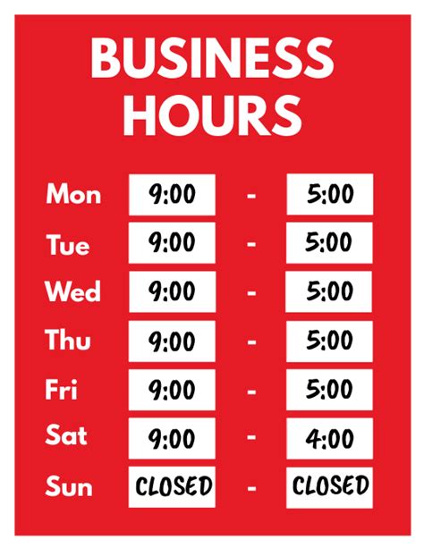 Business Hours Opening Hours Flyer Template Postermywall