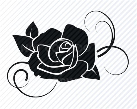 Black Rose Flower Svg Files For Cricut Flower Vector Images Etsy Ireland