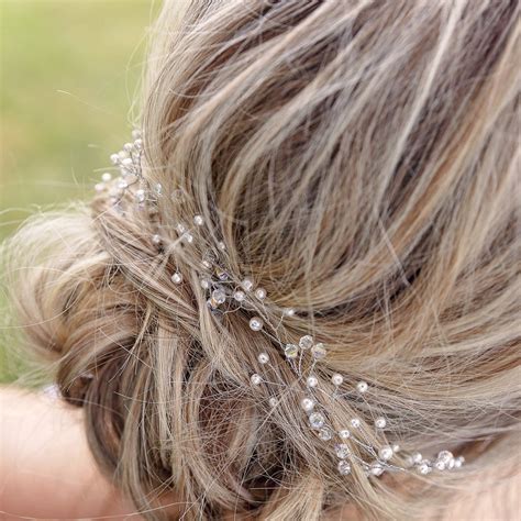 Delicate Pearl And Crystal Hair Vine By Melissa Morgan Designs