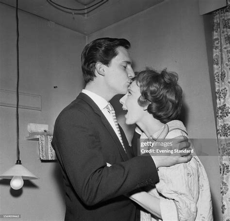 British Actor Jeremy Brett Kisses His Wife Actress Anna Massey On