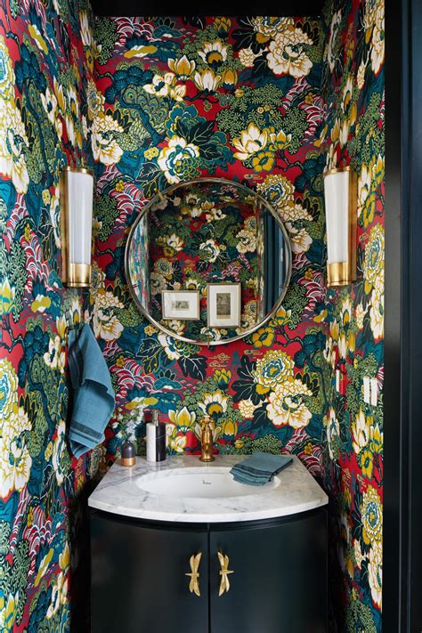 Powder Bath With Bold Floral Wallpaper Hgtv