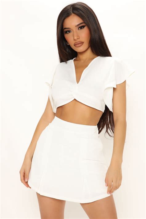 Taliah Skort Set White Fashion Nova Matching Sets Fashion Nova