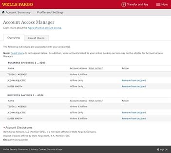 Maybe you would like to learn more about one of these? Account Access Management - Wells Fargo Business Online Tour